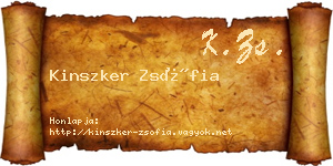 Kinszker Zsófia névjegykártya