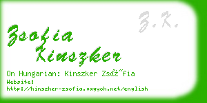 zsofia kinszker business card